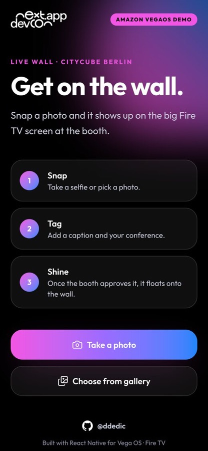 Live Wall — Send a photo