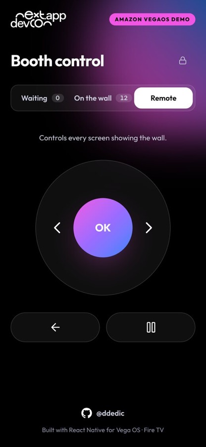 Live Wall — Phone remote for the booth