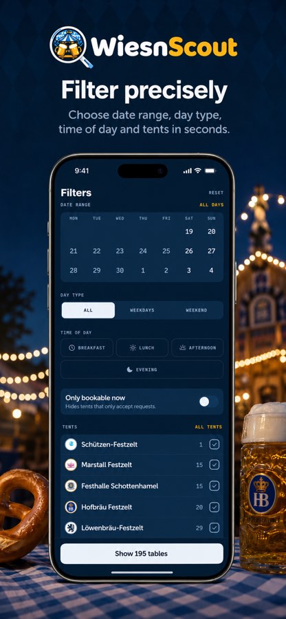 WiesnScout — Filters