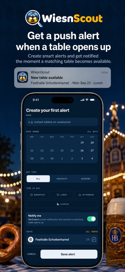 WiesnScout — Push alerts